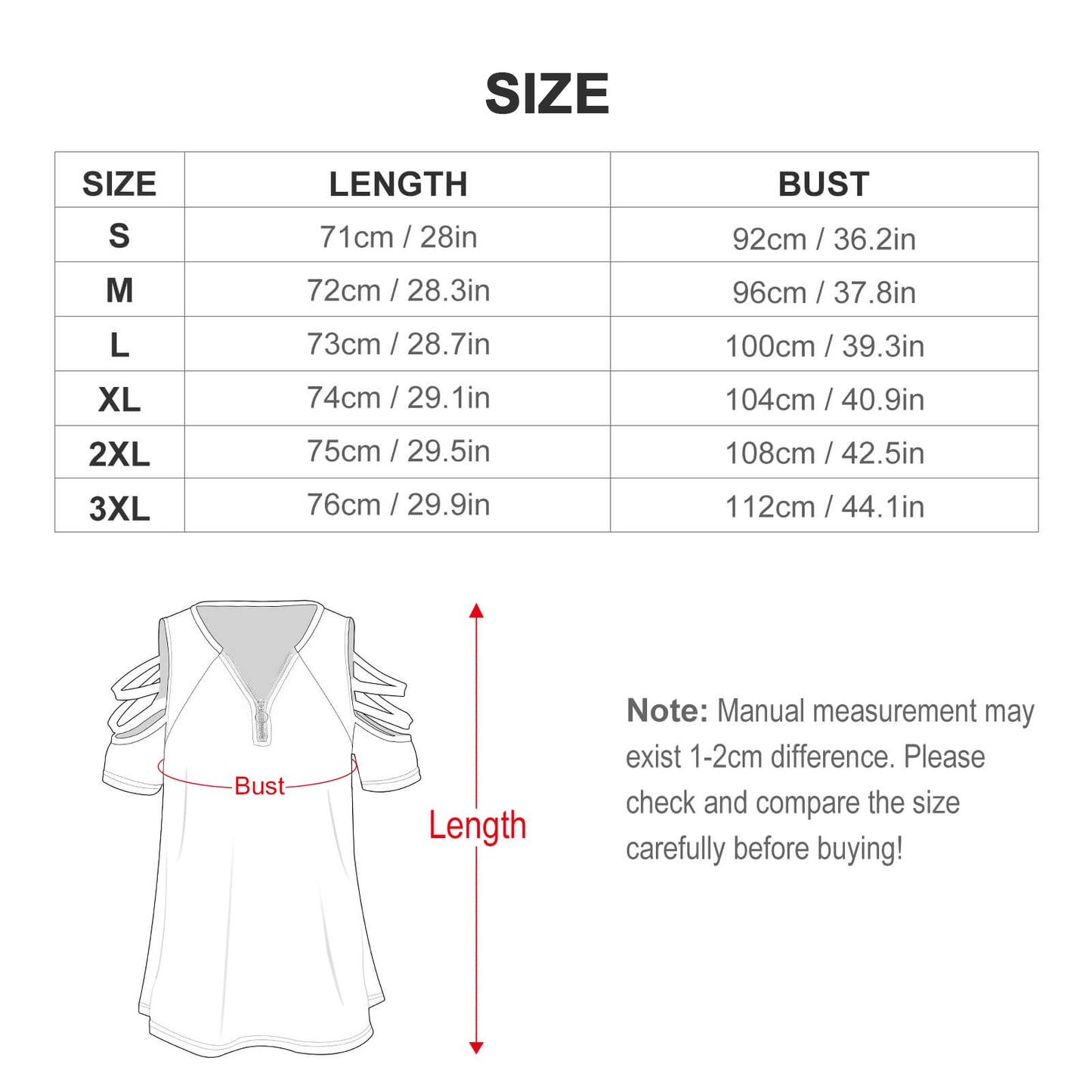 Custom Zip V-Neck Cold Shoulder Tunic | Leggings Friendly Top