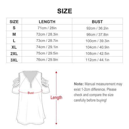 Custom Zip V-Neck Cold Shoulder Tunic | Leggings Friendly Top