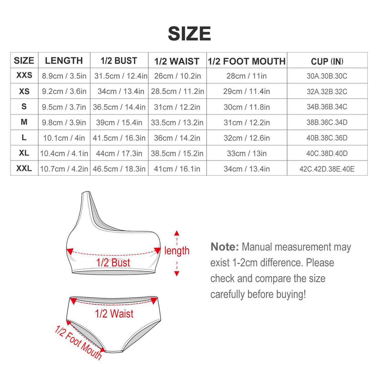 Custom One-Shoulder High-Waisted Bikini Set | Cotton Lined Swimwear