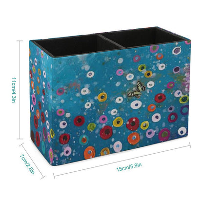 Custom Leather Pen Holder | Personalized Desk Organizer for Office