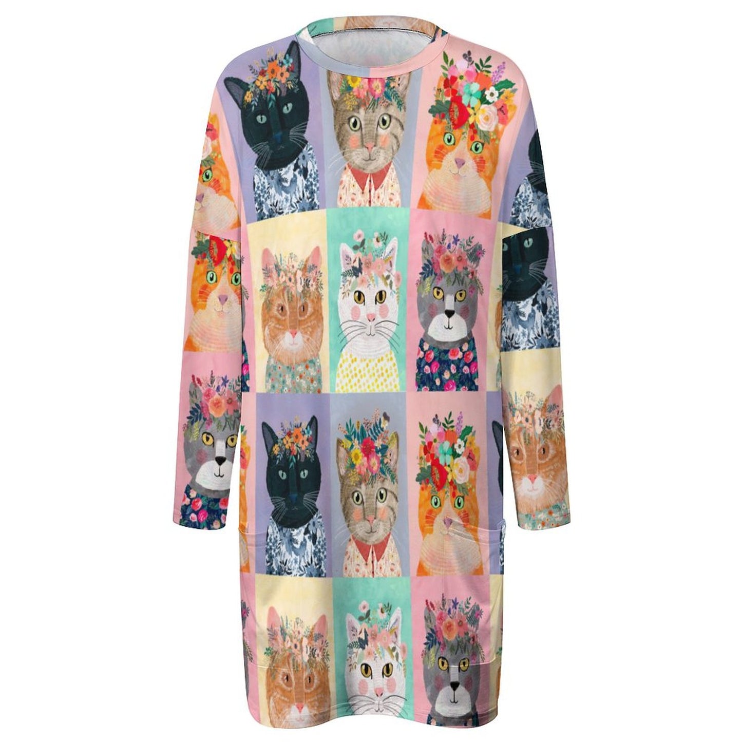 Custom Women's Oversized Tunic Sweatshirt | Long Top with Pockets