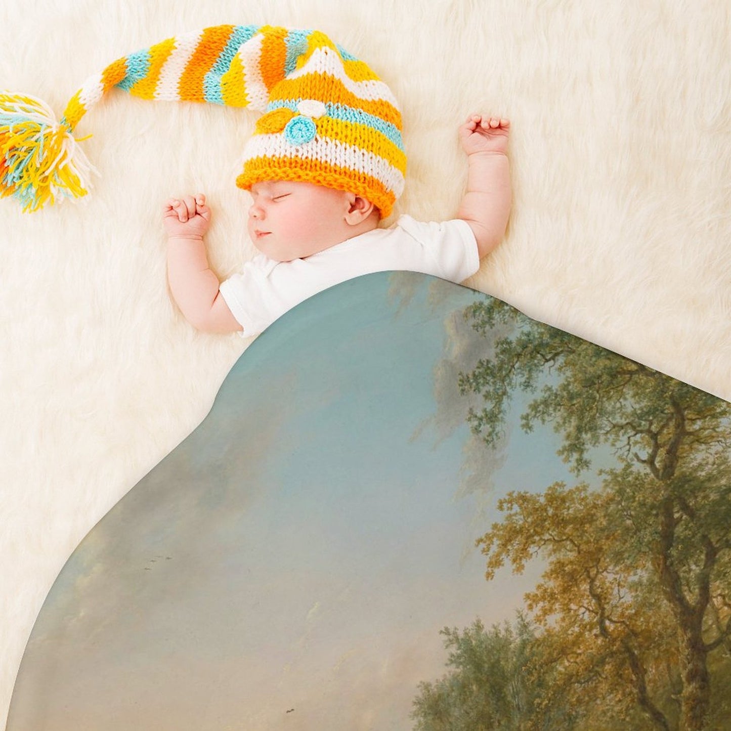 Custom Baby Blanket | Personalized Round Receiving & Stroller Blanket