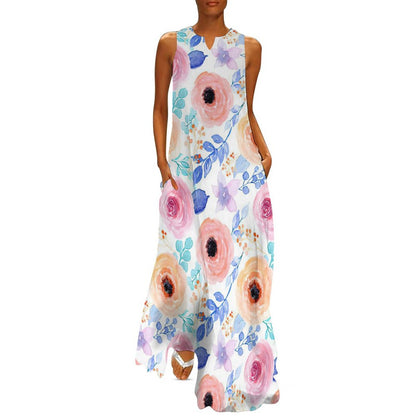 Custom Print Maxi Dress | Your Design on a Sleeveless Gown