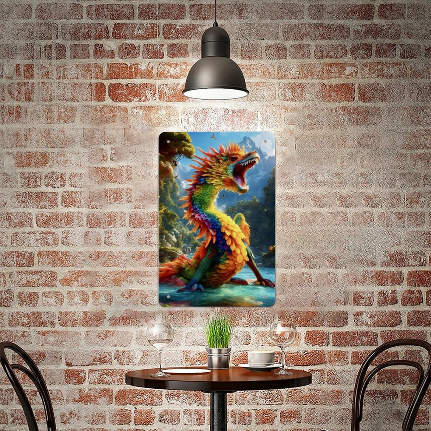 Custom Vertical Folded Edge Tin Sign: Durable UV-Printed Art for Any Space (30x20cm)