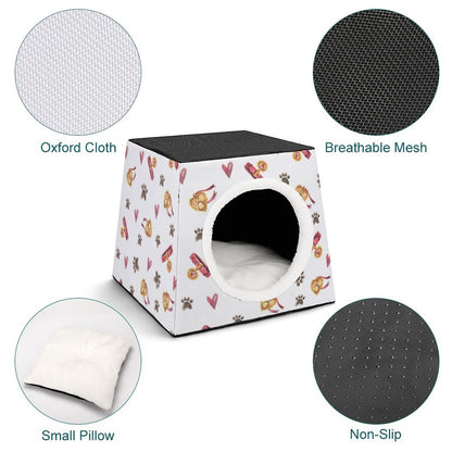 Custom Space Capsule Cat Bed | Personalized Enclosed Dog Cave
