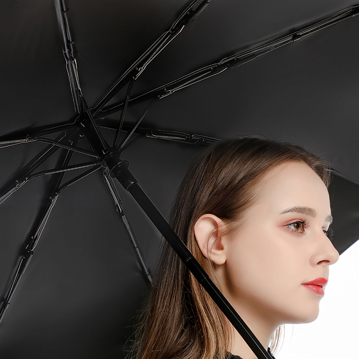 Custom Automatic UV Umbrella | Windproof Black Glue Sunshade