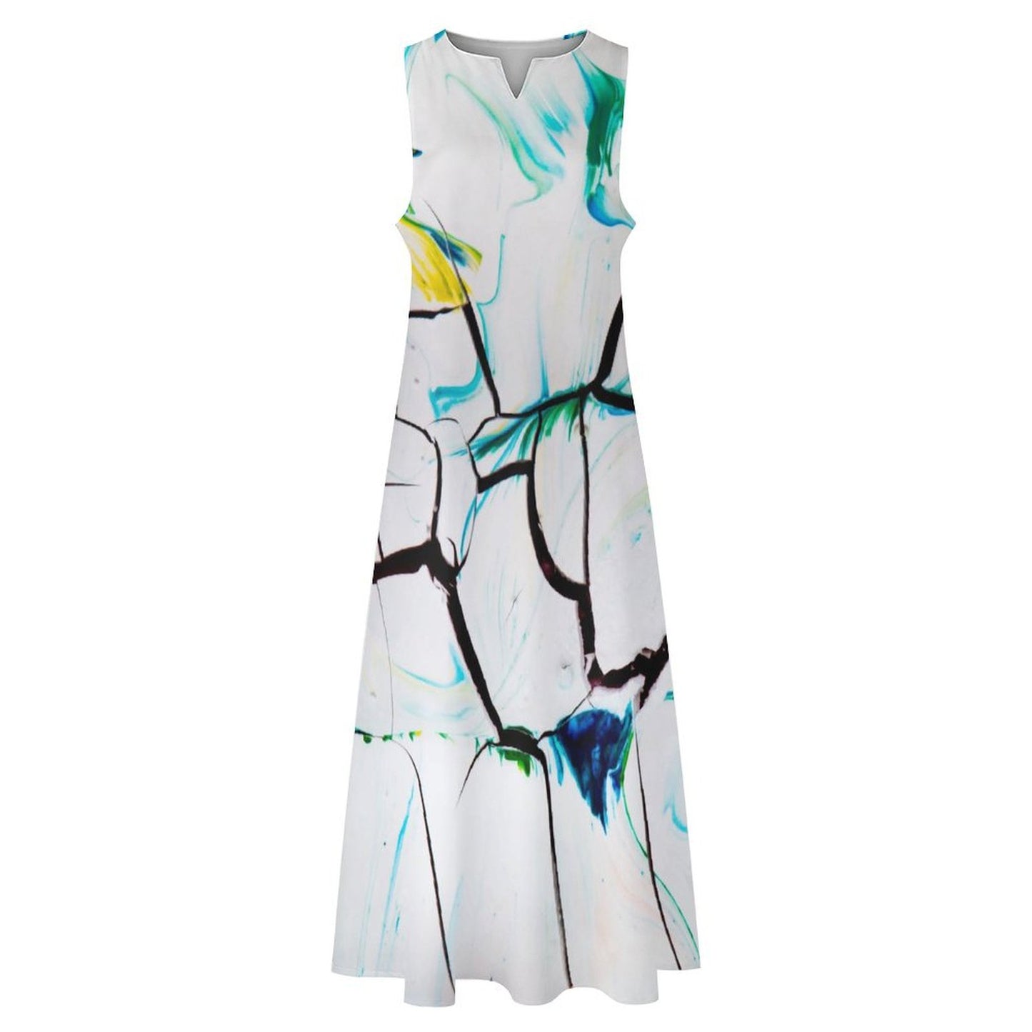 Custom Print Sleeveless Maxi Dress | Personalized Ankle-Length Dress