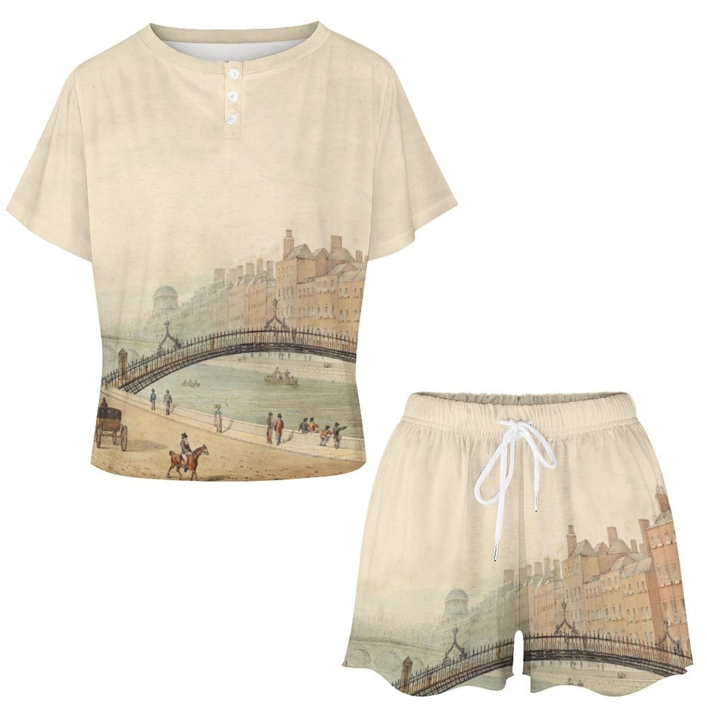 Custom Short Sleeve Loungewear Set | Personalized Pajama Set