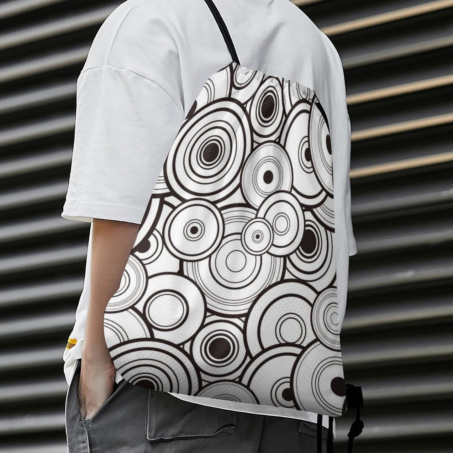 Custom Honeycomb Drawstring Backpack: Textured Cinch Sack