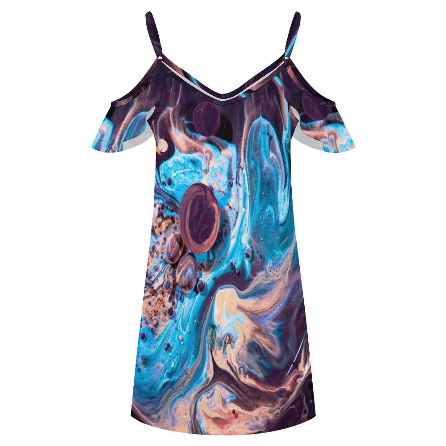 Women’s High Waist Elastic Milk Silk Skirt with Gathered Waist and Custom Heat Transfer Print