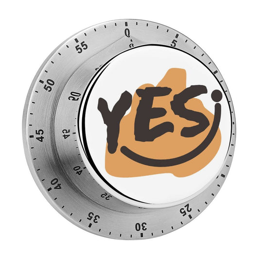 Magnetic Kitchen Timer Stainless Steel Custom Print | Mechanical 55-Min