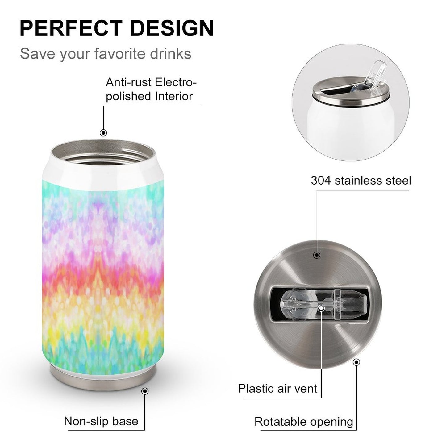 Custom Stainless Steel Tumbler with Straw | Insulated Cola Cup