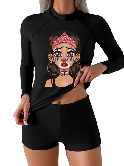 Custom Women's Rash Guard Set | Personalized Long Sleeve Swimsuit