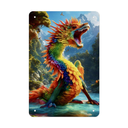 Custom Vertical Folded Edge Tin Sign: Durable UV-Printed Art for Any Space (30x20cm)