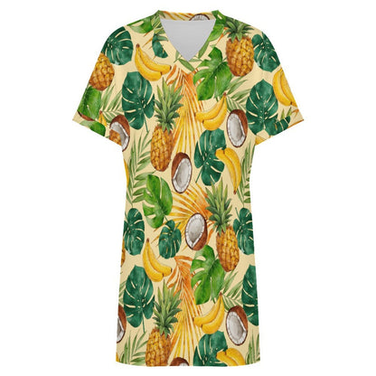 Casual Flared Sleeve V-Neck Dress 1 (3)