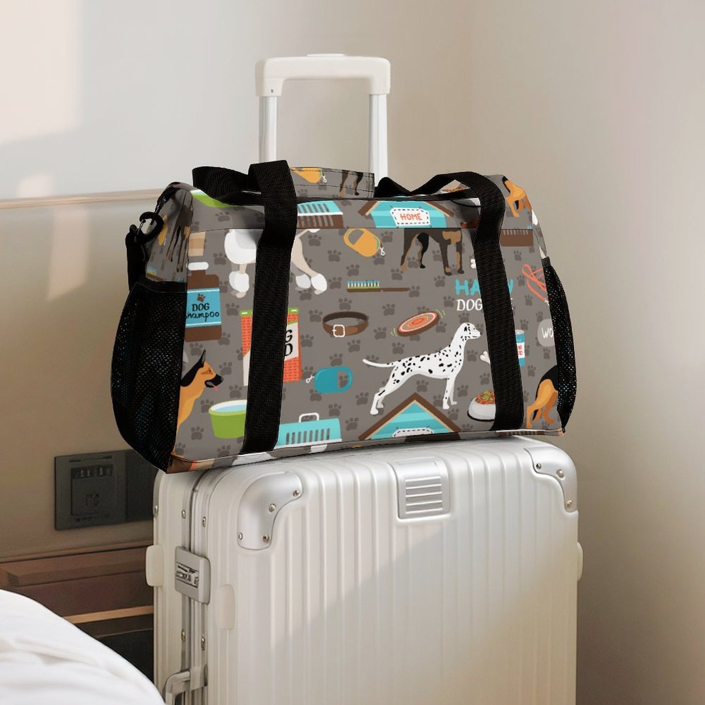 Personalized Weekender Duffel Bag with Custom Print and Adjustable Shoulder Strap