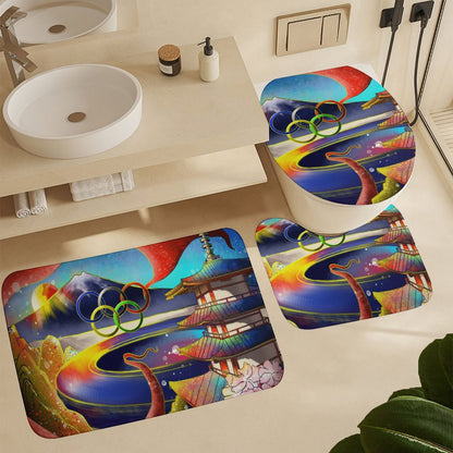 Custom 4-Piece Bathroom Set | Personalized Shower Curtain & Mats