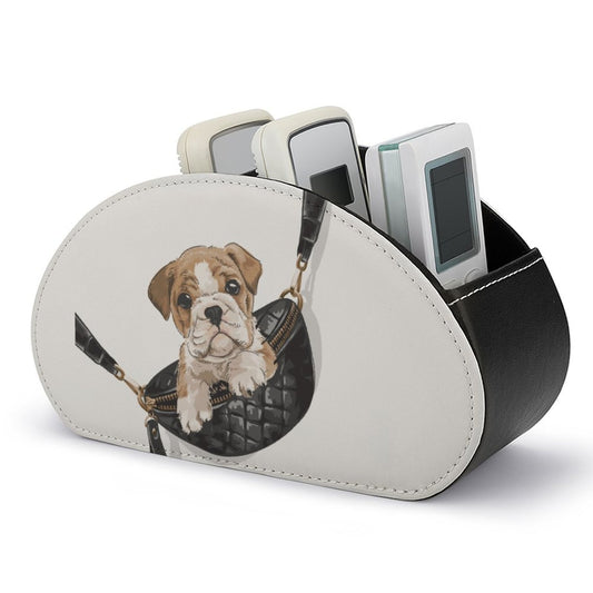 Custom Remote Control Holder | Personalized Leather Desk Caddy