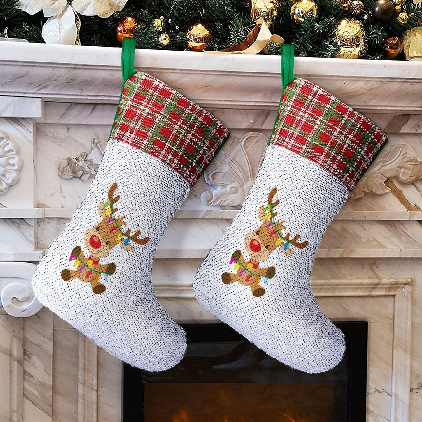 Custom Sequin Christmas Stocking | Magic Reversible Photo Sock