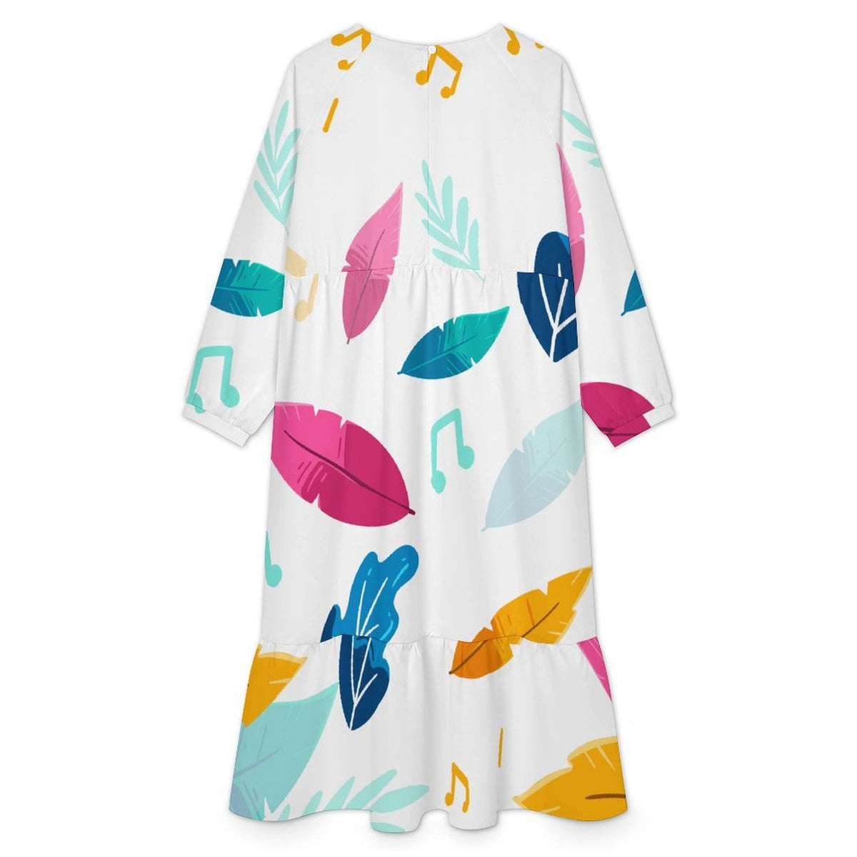 Custom Printed Babydoll Maxi Dress with Raglan Sleeves