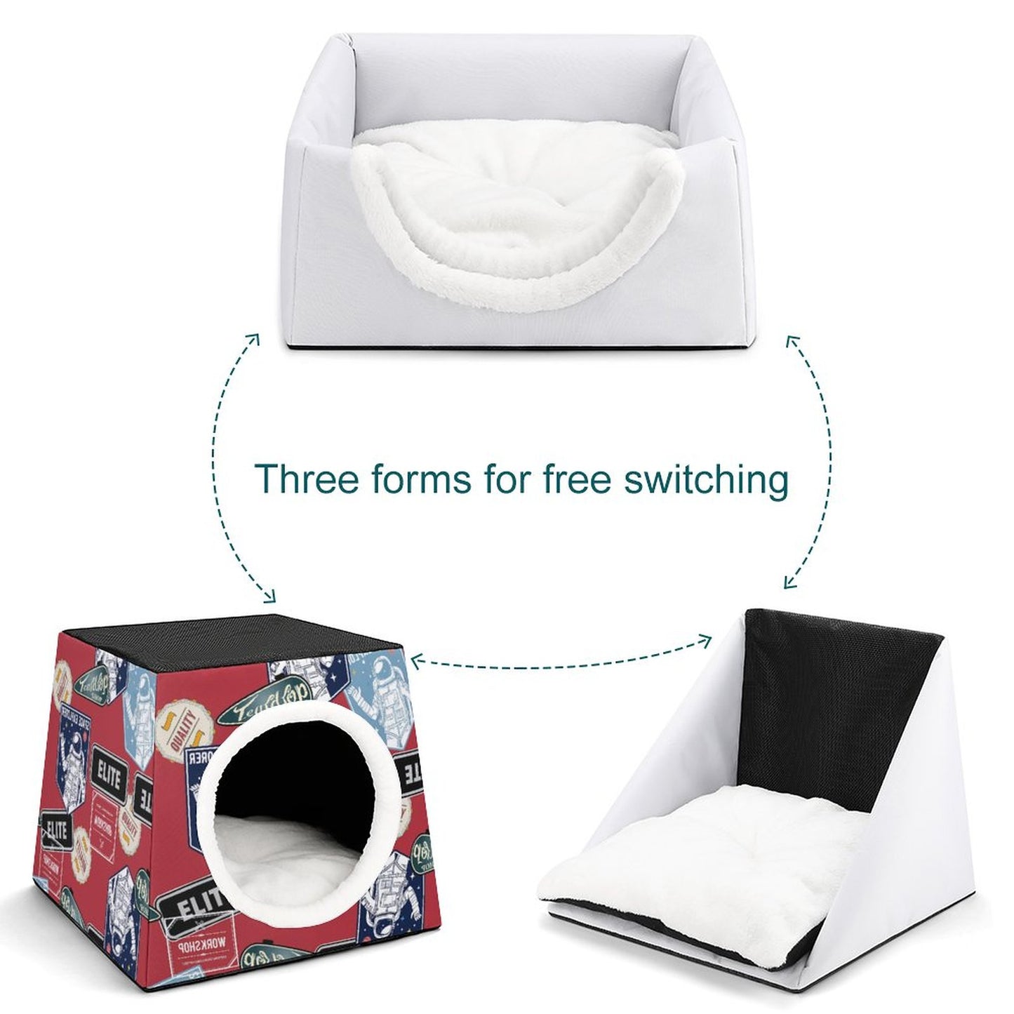 Custom Space Capsule Cat Bed | Personalized Enclosed Dog Cave