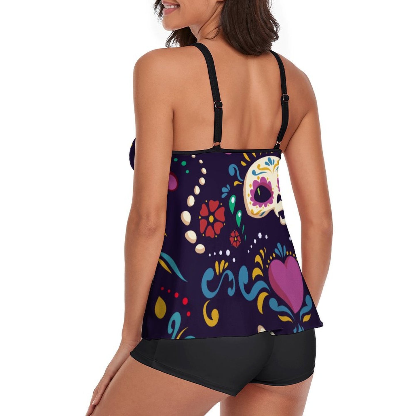 Custom Skirted Two-Piece Swimsuit | Personalized Tankini with Boyleg Shorts