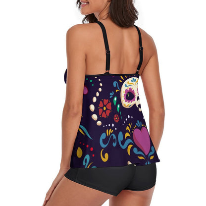 Custom Skirted Two-Piece Swimsuit | Personalized Tankini with Boyleg Shorts