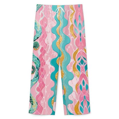 Men's Drawstring Wide Leg Casual Pants with Custom Graphic Printing