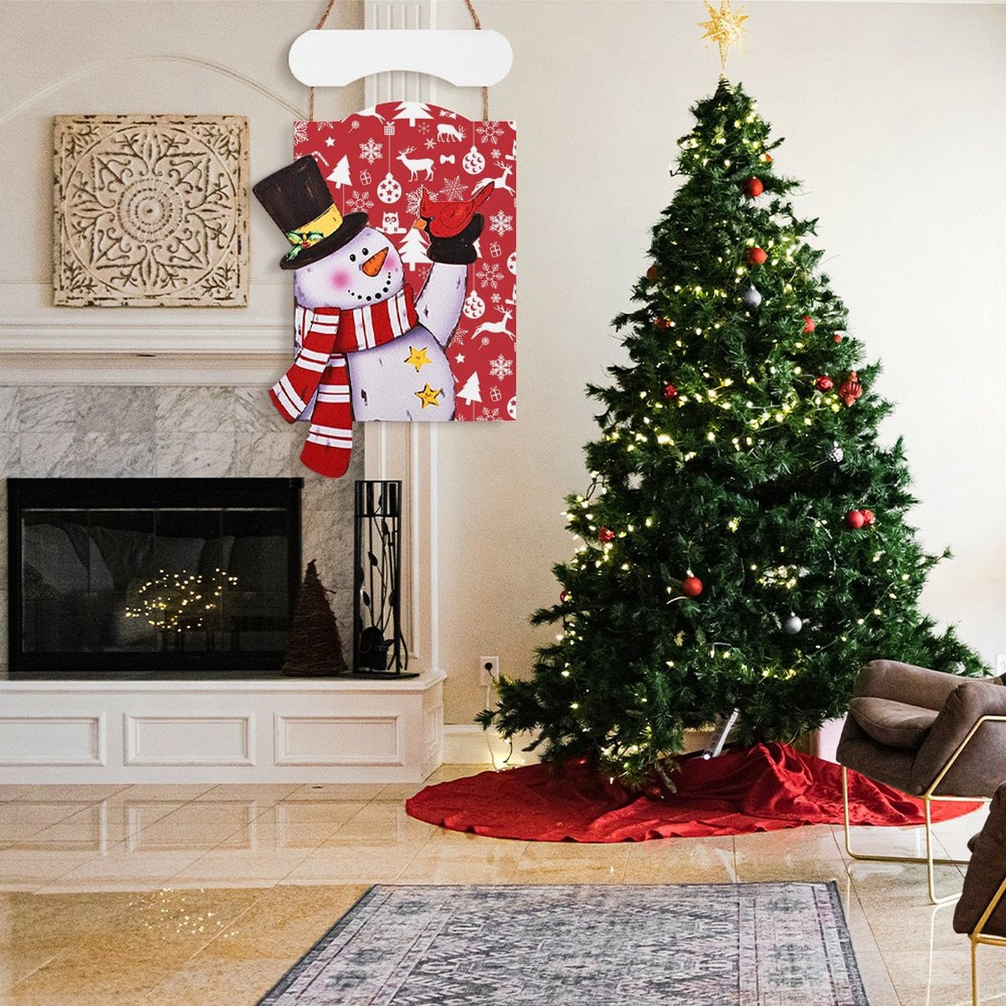Your Photo as Custom Wooden Christmas Wall Art | A Rustic Holiday Scene
