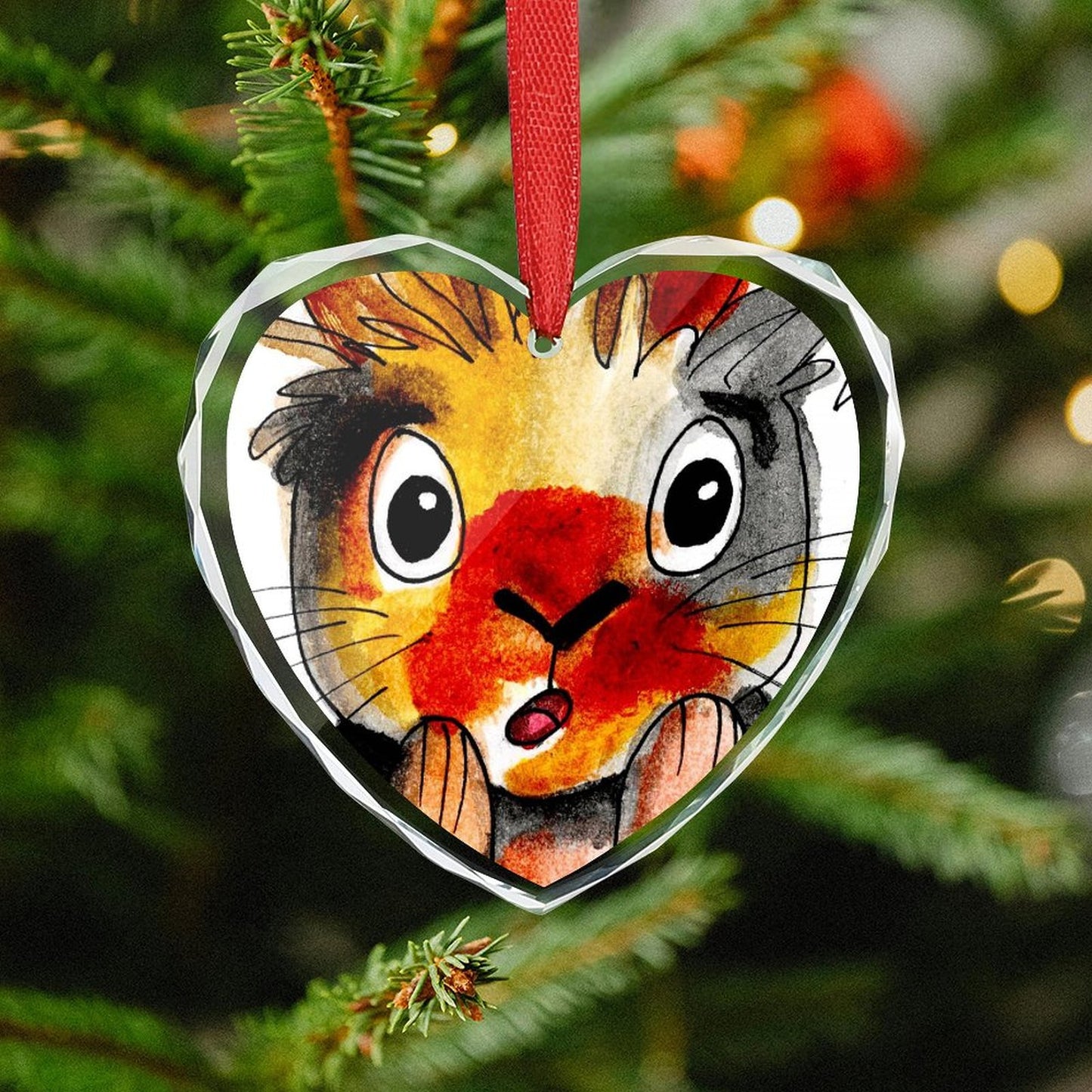 Custom Crystal Glass Heart Ornament | Personalized Photo Keepsake
