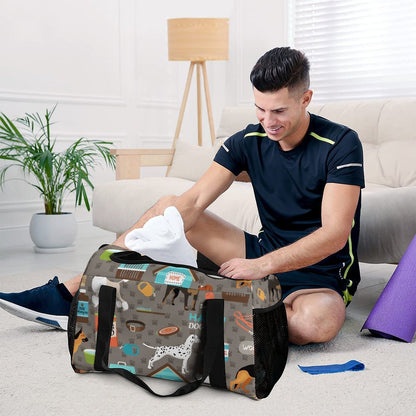 Personalized Weekender Duffel Bag with Custom Print and Adjustable Shoulder Strap