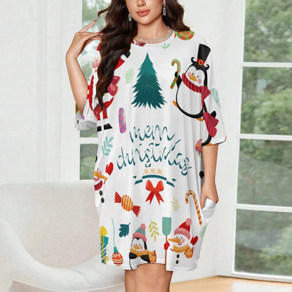 Custom Plus Size Nightgown | Personalized Ice Silk Sleep Dress for Women