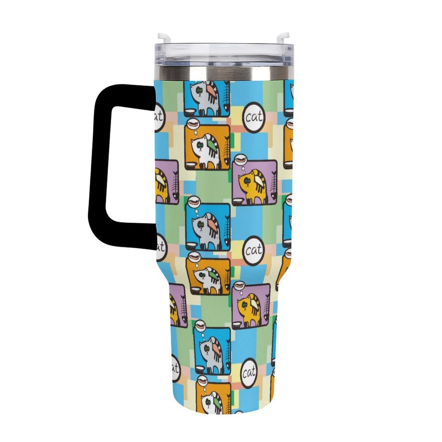 Personalized 40oz Stainless Steel Tumbler with Handle and Straw