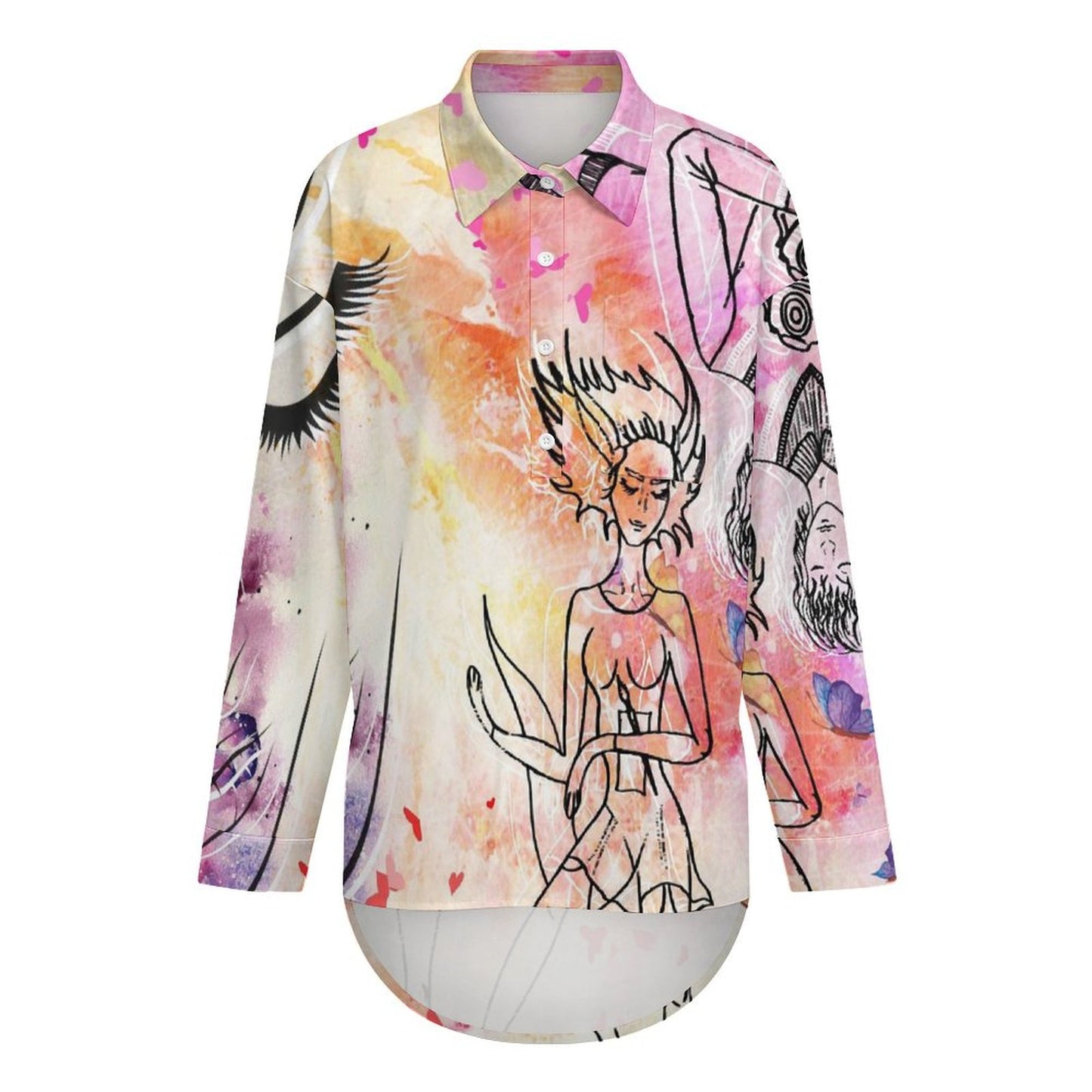 Custom Drop Shoulder Blouse for Women | Personalized Sateen Shirt