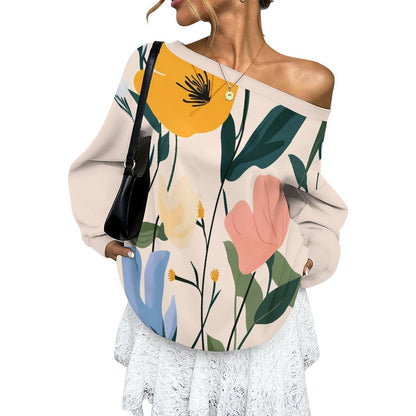 Custom Women's Off-Shoulder Oversized Sweatshirt