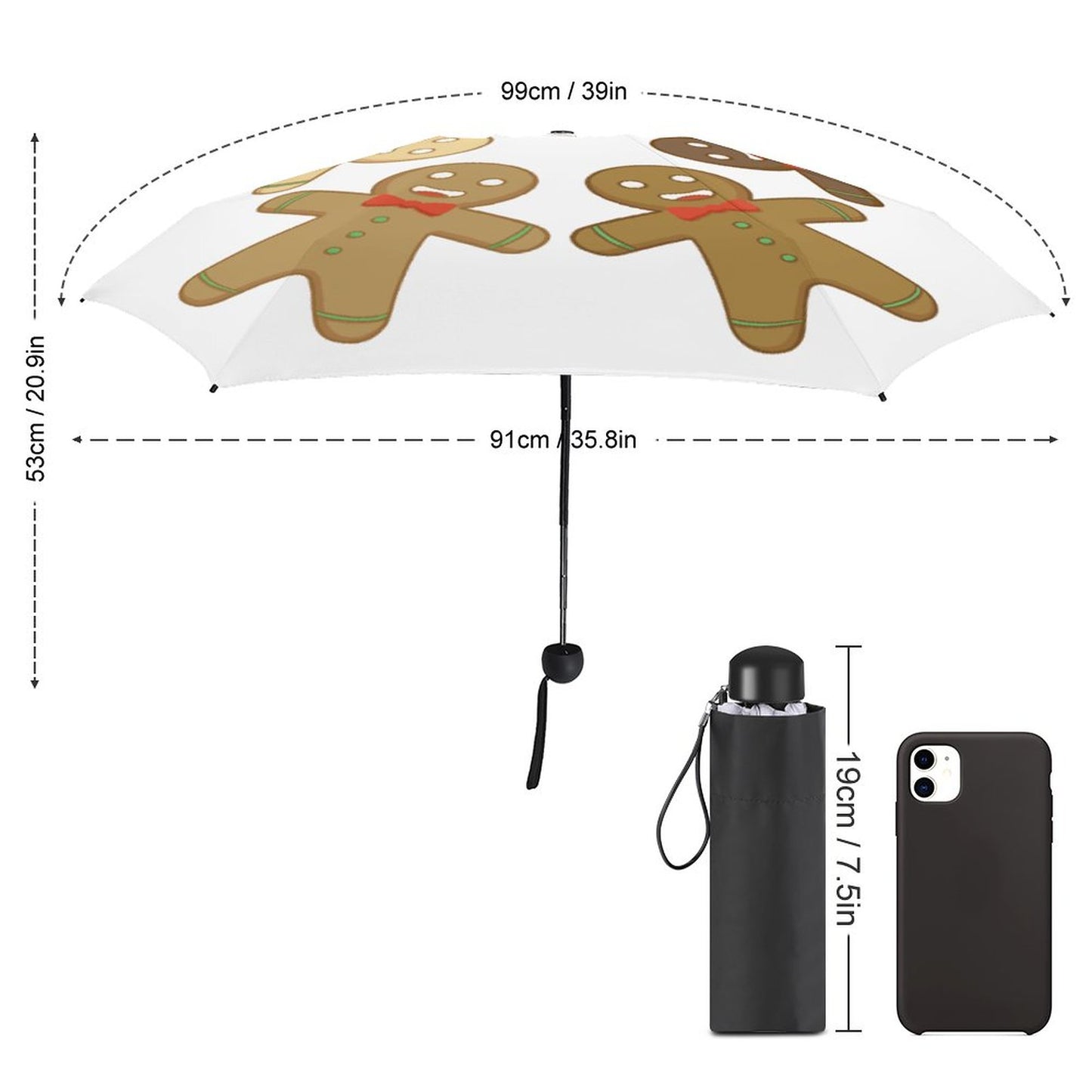 Compact UV Protection Umbrella Custom Print | UPF 50+ 5-Fold Design