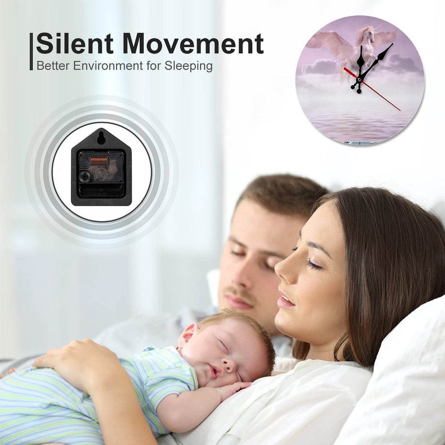 Custom Wall Clock Without Scale Personalized Clocks with Photo Text Logo Non-Ticking Clocks Silent Customize Gifts for Kitchen Bathroom Home Wedding Friend Family Lover Style 25*25cm