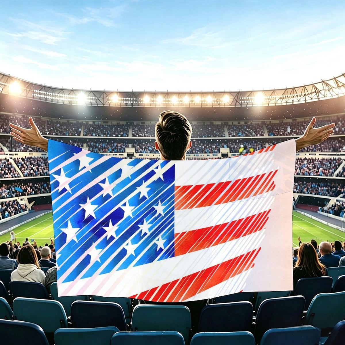 Custom Printed Wearable Flag Cape for Sports, Cosplay and Events