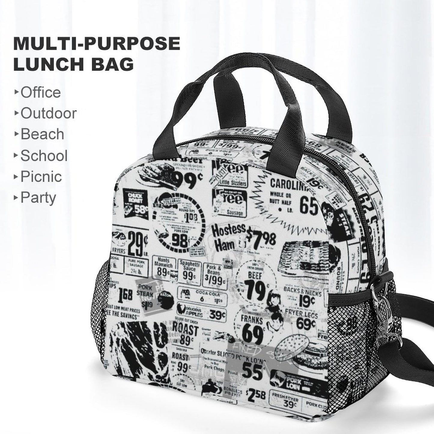 Custom Insulated Crossbody Lunch Bag | Hands-Free Adjustable Tote