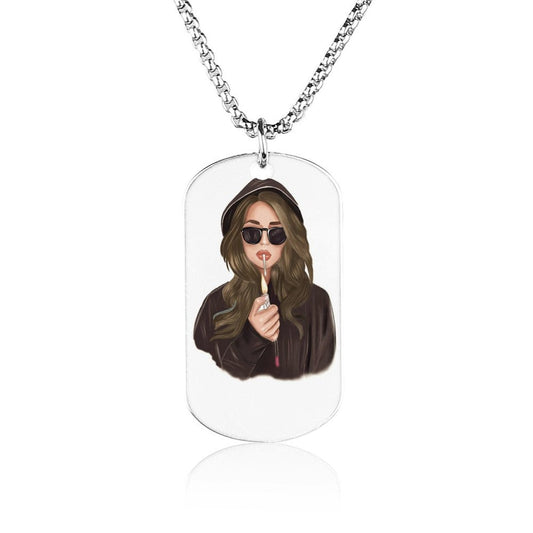 Custom Photo Dog Tag Memorial Necklace