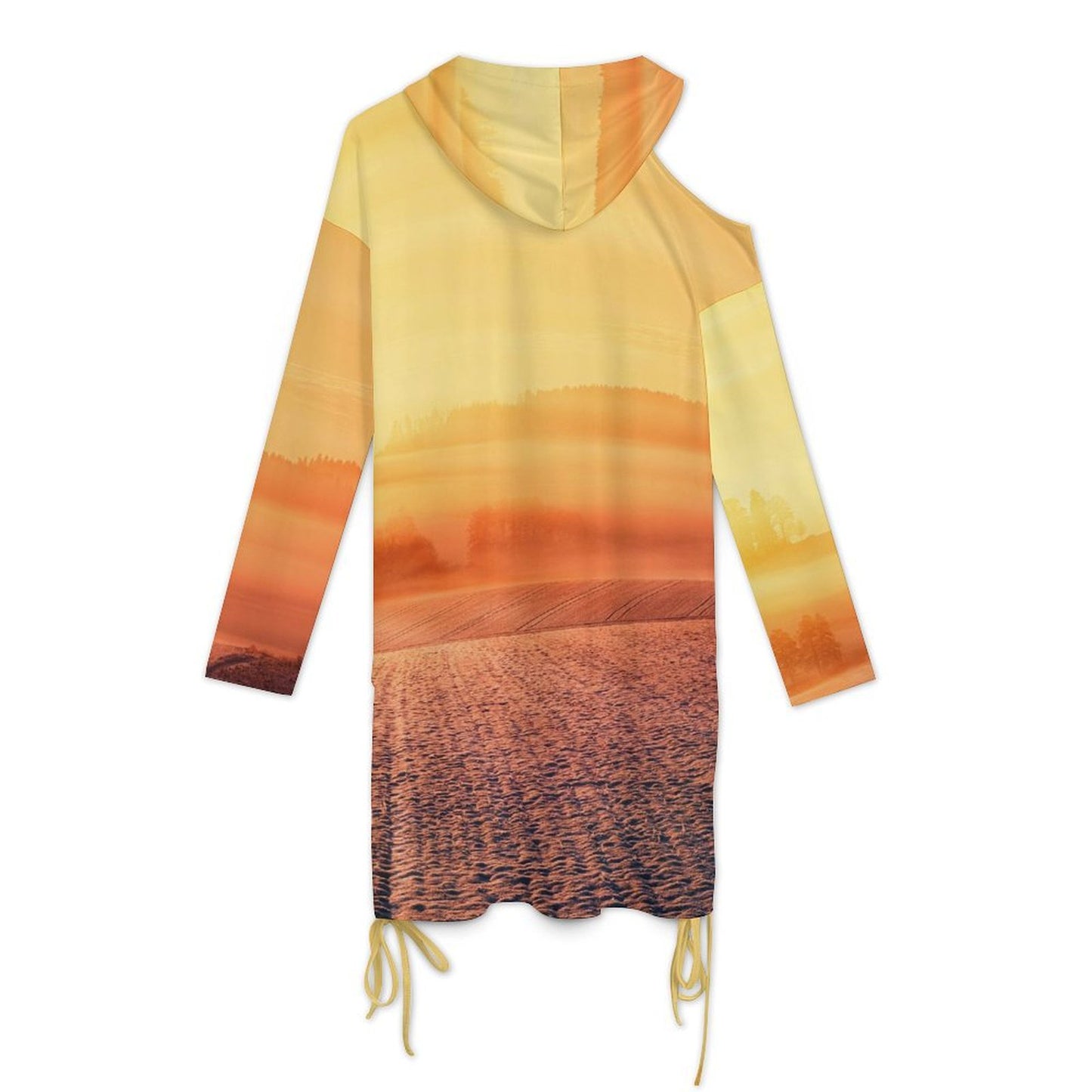 Custom Cold Shoulder Hoodie Dress | Personalized Long Sleeve Top