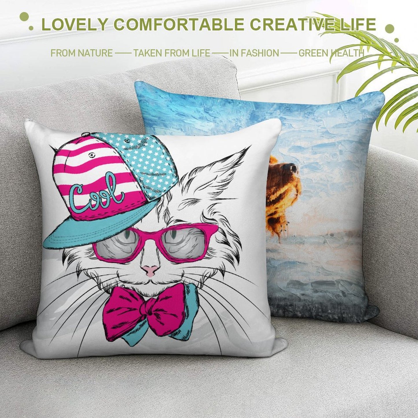 Custom Plush Pillow Covers (Set of 2) | Personalized Soft Throw Pillow Cases | Photo & Text
