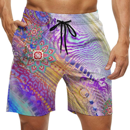 Custom Men's Casual Beach Shorts | Personalized Peach Skin Swim Trunks