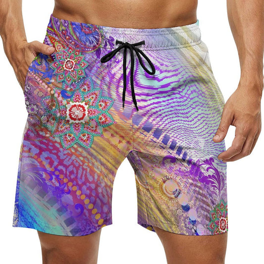 Custom Men's Casual Beach Shorts | Personalized Peach Skin Swim Trunks