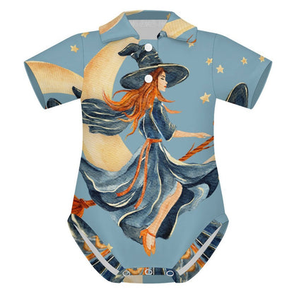 Custom Baby Polo Romper with Snap Closure