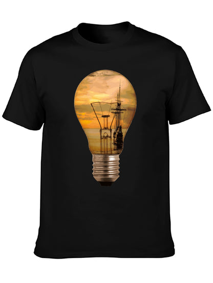 Custom T-Shirt with Your Image Text for Men  Personalized Crewneck Tee Front