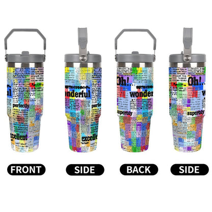 Custom 30oz Tumbler with Handle | Personalized Photo Travel Mug
