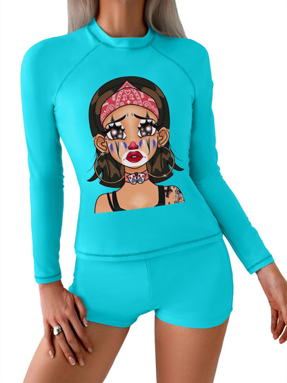 Custom Women's Rash Guard Set | Personalized Long Sleeve Swimsuit