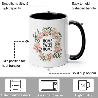 Custom Inner Color Mug | Personalized Photo Ceramic Coffee Mug 11oz | Heat Transfer Print
