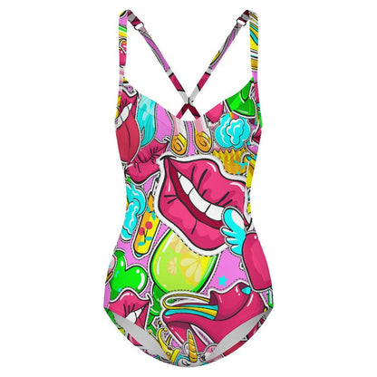 Custom One-Piece Swimsuit with Adjustable Straps and Removable Padding